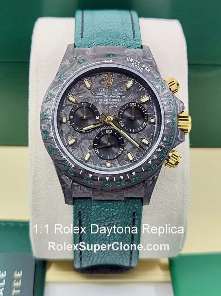 Rolex Daytona DIW Carbon Emerald Green Super Clone Swiss Replica Watch | Custom Made Limited Edition | 4130 Swiss Movement