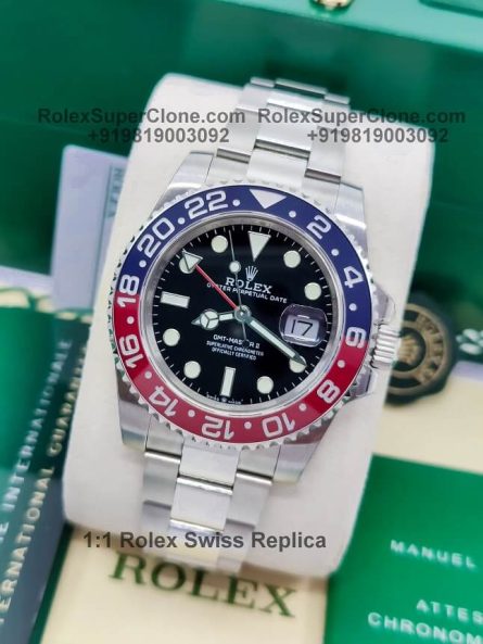 Rolex GMT Master II Pepsi 'Oyster Bracelet' Super Clone Swiss Replica Watch | Ref 126710BLRO | 3285 Swiss Movement - Image 6