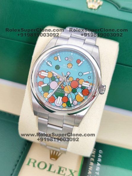 Rolex Oyster Perpetual 41mm Super Clone Swiss Replica Watch | Celebration Dial Ref 124300 | 3230 Swiss Movement - Image 5