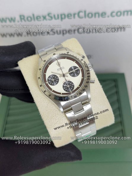 Rolex Daytona Paul Newman Super Clone Swiss Replica Watch | Ref 6241 | Vintage White 'Panda' Dial | Manual Winding 722-1 Swiss Clone Movement - Image 3
