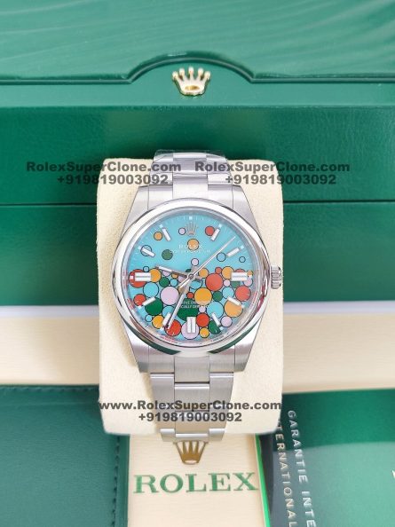 Rolex Oyster Perpetual 41mm Super Clone Swiss Replica Watch | Celebration Dial Ref 124300 | 3230 Swiss Movement - Image 3