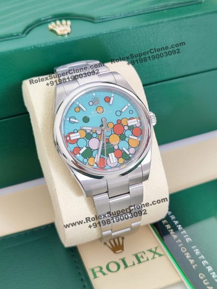 Rolex Oyster Perpetual 41mm Super Clone Swiss Replica Watch | Celebration Dial Ref 124300 | 3230 Swiss Movement - Image 4