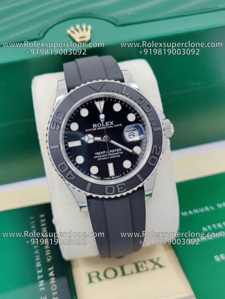 Rolex Yacht Master White Gold Super Clone Swiss Replica Watch | OysterFlex Rubber Strap | Ref 226659 | 3235 Swiss Movement - Image 5