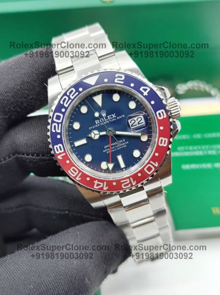 Rolex GMT Master II Pepsi Blue Dial Super Clone Swiss Replica Watch | Ref 126719BLRO | 3285 Swiss Movement - Image 6