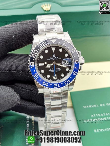 Rolex GMT Master II Batman 'Oyster Bracelet' Super Clone Swiss Replica Watch | Ref 126710BLNR | 3285 Swiss Movement - Image 4