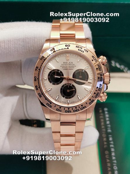 Rolex Daytona Sundust Dial Super Clone Swiss Replica Watch | 18k Rose Gold | Ref 126505 | 4131 Swiss Movement - Image 4