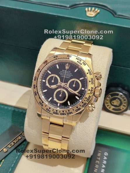 Rolex Daytona Black Dial Super Clone Swiss Replica Watch | 18k Gold | Ref 126508 | 4131 Swiss Movement - Image 5