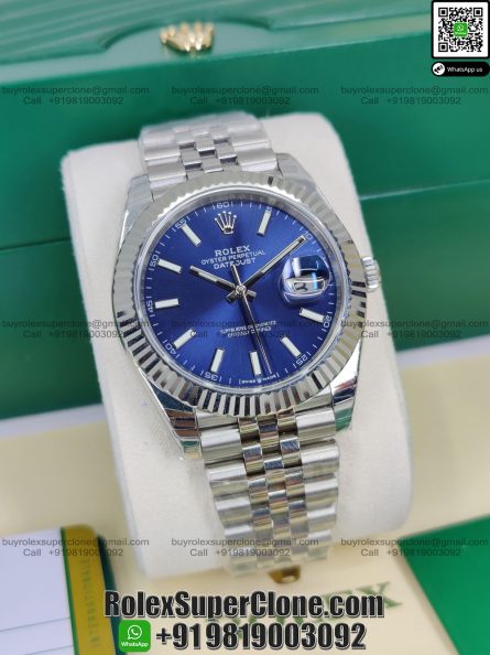 Rolex Datejust 41mm Super Clone Swiss Replica Watch | Blue Dial Ref 126334 | 3235 Swiss Movement - Image 5