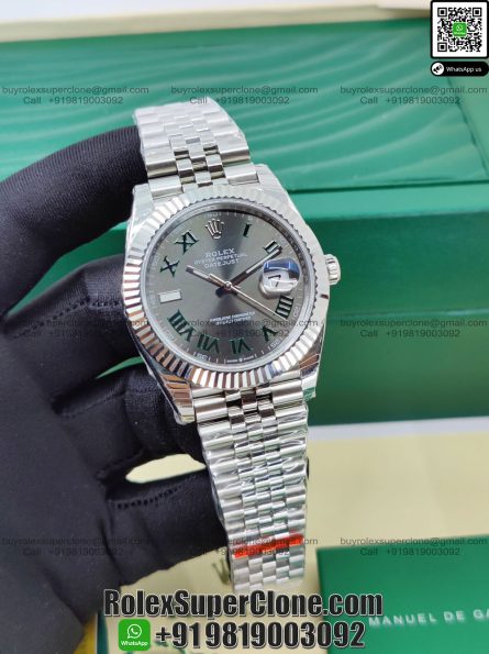 Rolex Datejust 41mm Super Clone Swiss Replica Watch | Wimbledon Dial Ref 126334 | 3235 Swiss Movement - Image 4