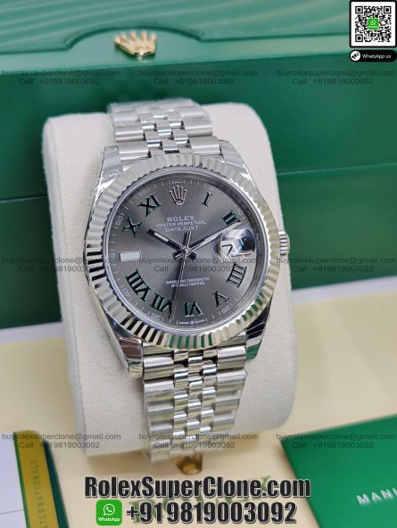 Rolex Datejust 41mm Super Clone Swiss Replica Watch | Wimbledon Dial Ref 126334 | 3235 Swiss Movement - Image 3