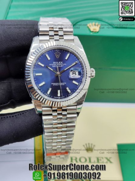 Rolex Datejust 41mm Super Clone Swiss Replica Watch | Blue Dial Ref 126334 | 3235 Swiss Movement - Image 4