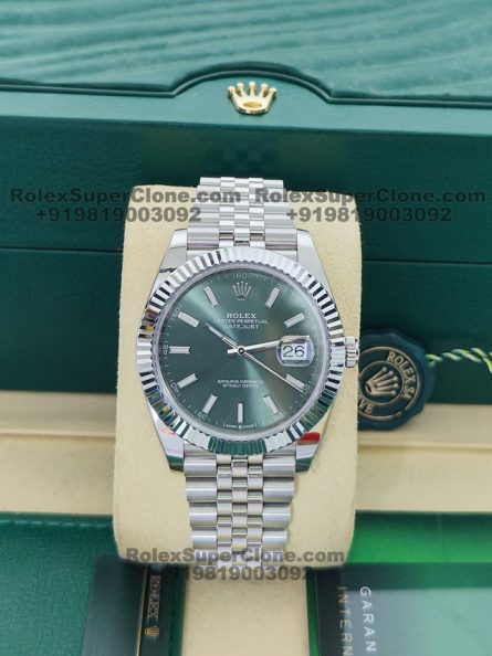 Rolex Datejust 41mm Super Clone Swiss Replica Watch | Mint Green Dial Ref 126334 | 3235 Swiss Movement - Image 4