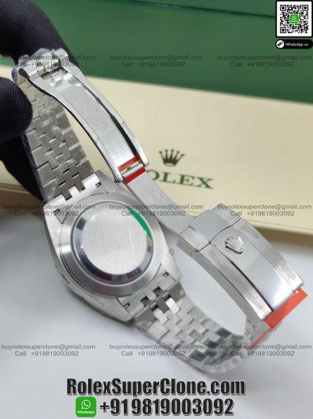 Rolex Datejust 41mm Super Clone Swiss Replica Watch | Blue Dial with Diamonds Ref 126334 | 3235 Swiss Movement - Image 4