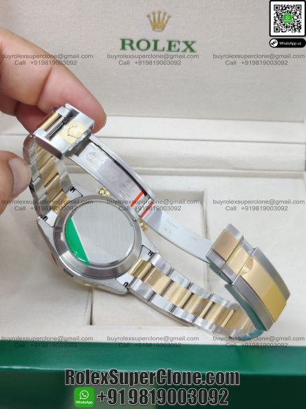 Rolex Daytona Black Dial Diamond Markers Two Tone Bracelet Super Clone Swiss Replica Watch | Ref 116503 | 4130 Swiss Movement - Image 6