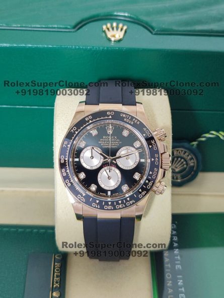 Rolex Daytona 18k Rose Gold Super Clone Swiss Replica Watch | OysterFlex Strap | Ref 126515LN | 4131 Swiss Movement - Image 4