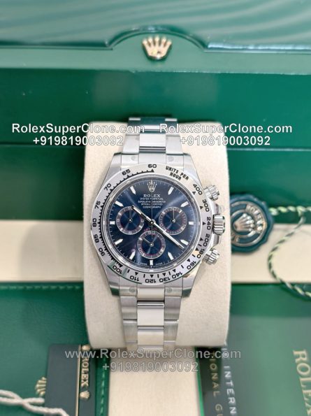 Rolex Daytona Blue Dial Super Clone Swiss Replica Watch | Ref 126509 | 4131 Swiss Movement - Image 4