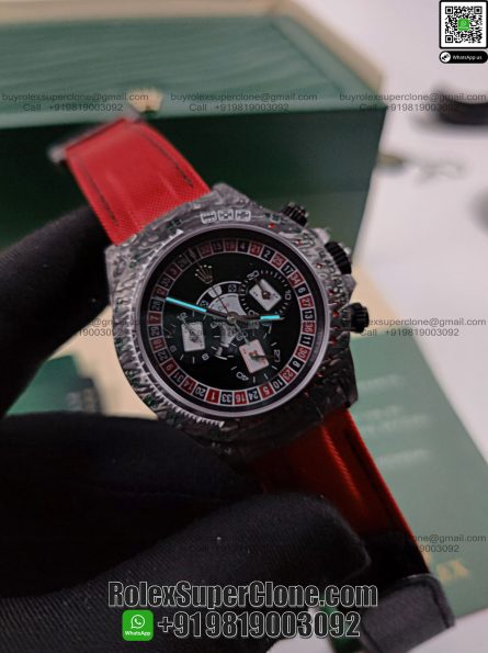 Rolex Daytona DIW Carbon Lucky Player Casino Super Clone Swiss Replica Watch | Custom Made Limited Edition | 4130 Swiss Movement - Image 5