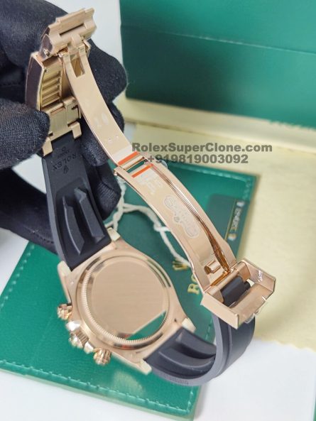 Rolex Daytona 18k Rose Gold Super Clone Swiss Replica Watch | OysterFlex Strap | Ref 126515LN | 4131 Swiss Movement - Image 6