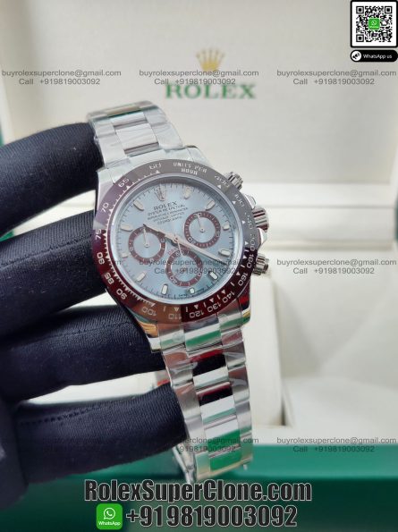 Rolex Daytona Ice Blue Dial Super Clone Swiss Replica Watch | Ref 116506 | 4130 Swiss Movement - Image 3