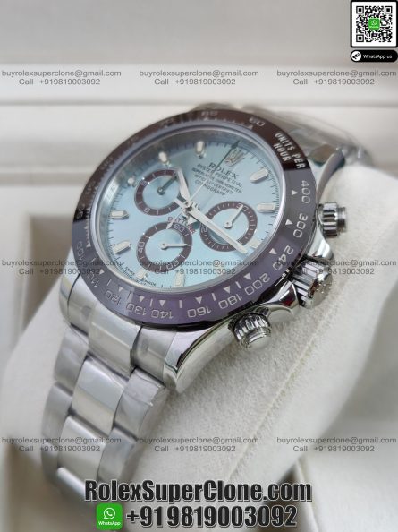 Rolex Daytona Ice Blue Dial Super Clone Swiss Replica Watch | Ref 116506 | 4130 Swiss Movement - Image 5