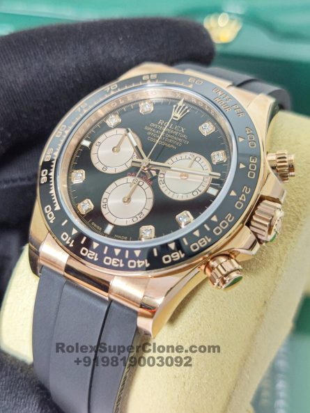 Rolex Daytona 18k Rose Gold Super Clone Swiss Replica Watch | OysterFlex Strap | Ref 126515LN | 4131 Swiss Movement - Image 3