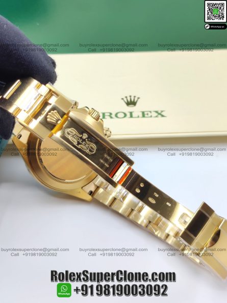 Rolex Daytona Black Dial Super Clone Swiss Replica Watch | 18k Gold Bracelet | Ref 116508 | 4130 Swiss Movement - Image 8