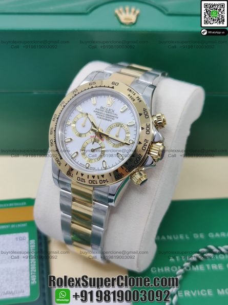 Rolex Daytona Two Tone Super Clone Swiss Replica Watch | Ref 116503 | 4130 Swiss Movement - Image 4