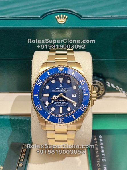 Rolex DEEPSEA 44mm Super Clone Swiss Replica Watch | 18k Gold Bracelet | Ref 136668LB | 3235 Swiss Movement - Image 6