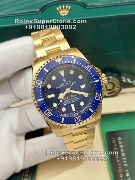 Rolex DEEPSEA 44mm Super Clone Swiss Replica Watch | 18k Gold Bracelet | Ref 136668LB | 3235 Swiss Movement - Image 4