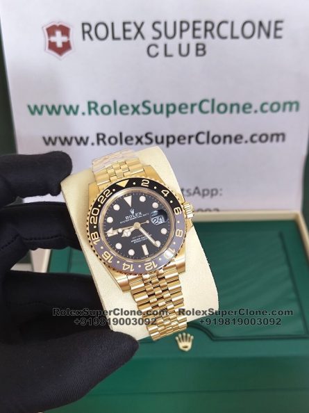 Rolex GMT Master II 2023 18k Gold Jubilee Bracelet Super Clone Swiss Replica Watch | Ref 126718GRNR | 3285 Swiss Movement - Image 3