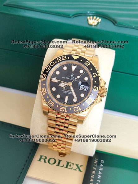 Rolex GMT Master II 2023 18k Gold Jubilee Bracelet Super Clone Swiss Replica Watch | Ref 126718GRNR | 3285 Swiss Movement - Image 6