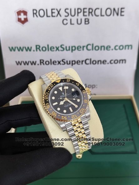 Rolex GMT Master II 2023 Two Tone Jubilee Bracelet Super Clone Swiss Replica Watch | Ref 126713GRNR | 3285 Swiss Movement - Image 3