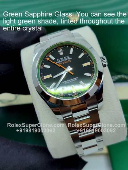 Rolex Milgauss Super Clone Swiss Replica Watch | Black Dial Ref 116400GV | 3131 Swiss Movement with Magnetic Fields Shielding System - Image 6