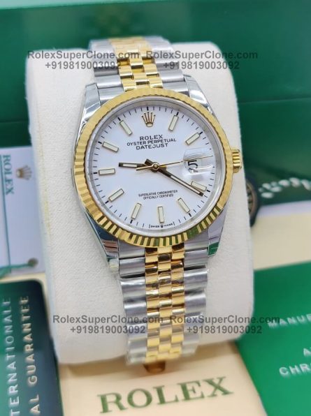 Rolex Datejust 36mm Super Clone Swiss Replica Watch | White Dial Ref 126233 | 3235 Swiss Movement - Image 3