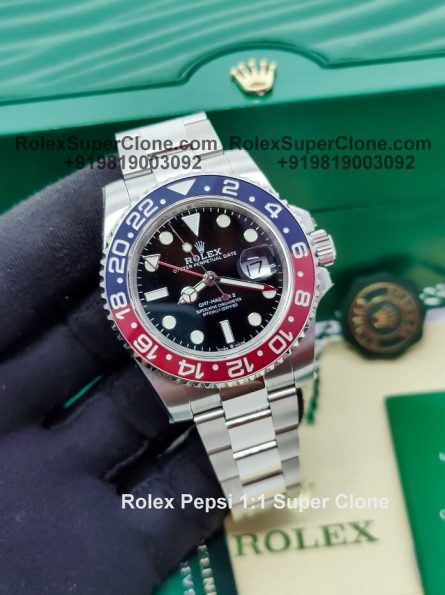 Rolex GMT Master II Pepsi 'Oyster Bracelet' Super Clone Swiss Replica Watch | Ref 126710BLRO | 3285 Swiss Movement - Image 5