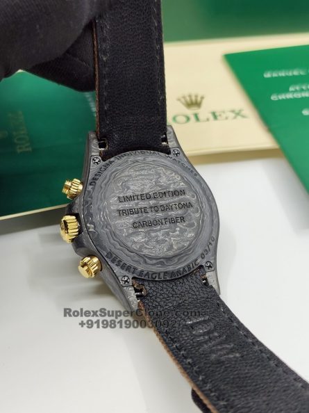 Rolex Daytona DIW Carbon Desert Eagle ARABIC Super Clone Swiss Replica Watch | Custom Made Limited Edition | 4130 Swiss Movement - Image 6