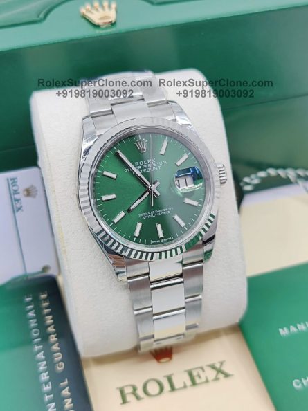 Rolex Datejust 36mm Super Clone Swiss Replica Watch | Mint Green Dial Ref 126234 | 3235 Swiss Movement - Image 3