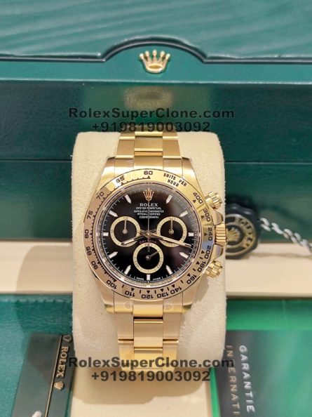 Rolex Daytona Black Dial Super Clone Swiss Replica Watch | 18k Gold | Ref 126508 | 4131 Swiss Movement - Image 6