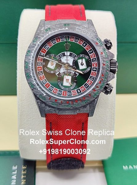 Rolex Daytona DIW Carbon Lucky Player Casino Super Clone Swiss Replica Watch | Custom Made Limited Edition | 4130 Swiss Movement