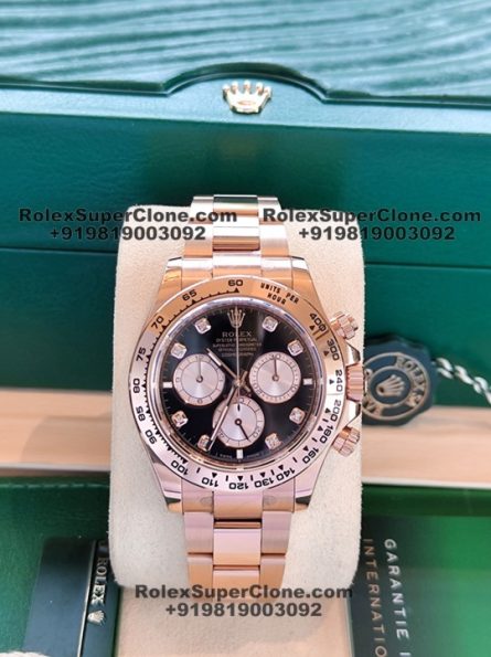 Rolex Daytona Diamonds Dial Super Clone Swiss Replica Watch | 18k Rose Gold | Ref 126505 | 4131 Swiss Movement - Image 7