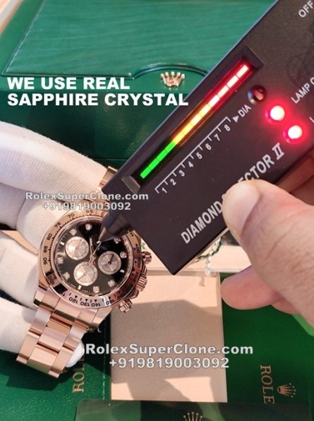 Rolex Daytona Diamonds Dial Super Clone Swiss Replica Watch | 18k Rose Gold | Ref 126505 | 4131 Swiss Movement - Image 3