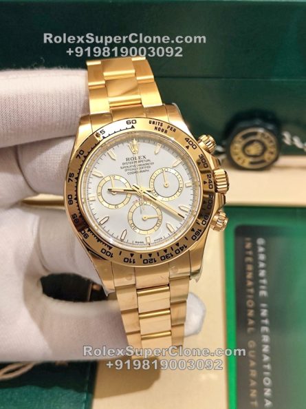 Rolex Daytona White Dial Super Clone Swiss Replica Watch | 18k Gold | Ref 126508 | 4131 Swiss Movement - Image 3