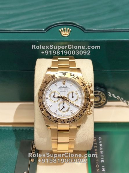 Rolex Daytona White Dial Super Clone Swiss Replica Watch | 18k Gold | Ref 126508 | 4131 Swiss Movement - Image 6