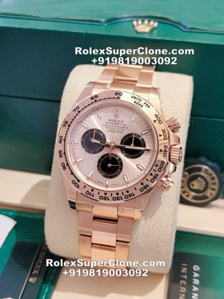 Rolex Daytona Sundust Dial Super Clone Swiss Replica Watch | 18k Rose Gold | Ref 126505 | 4131 Swiss Movement - Image 5